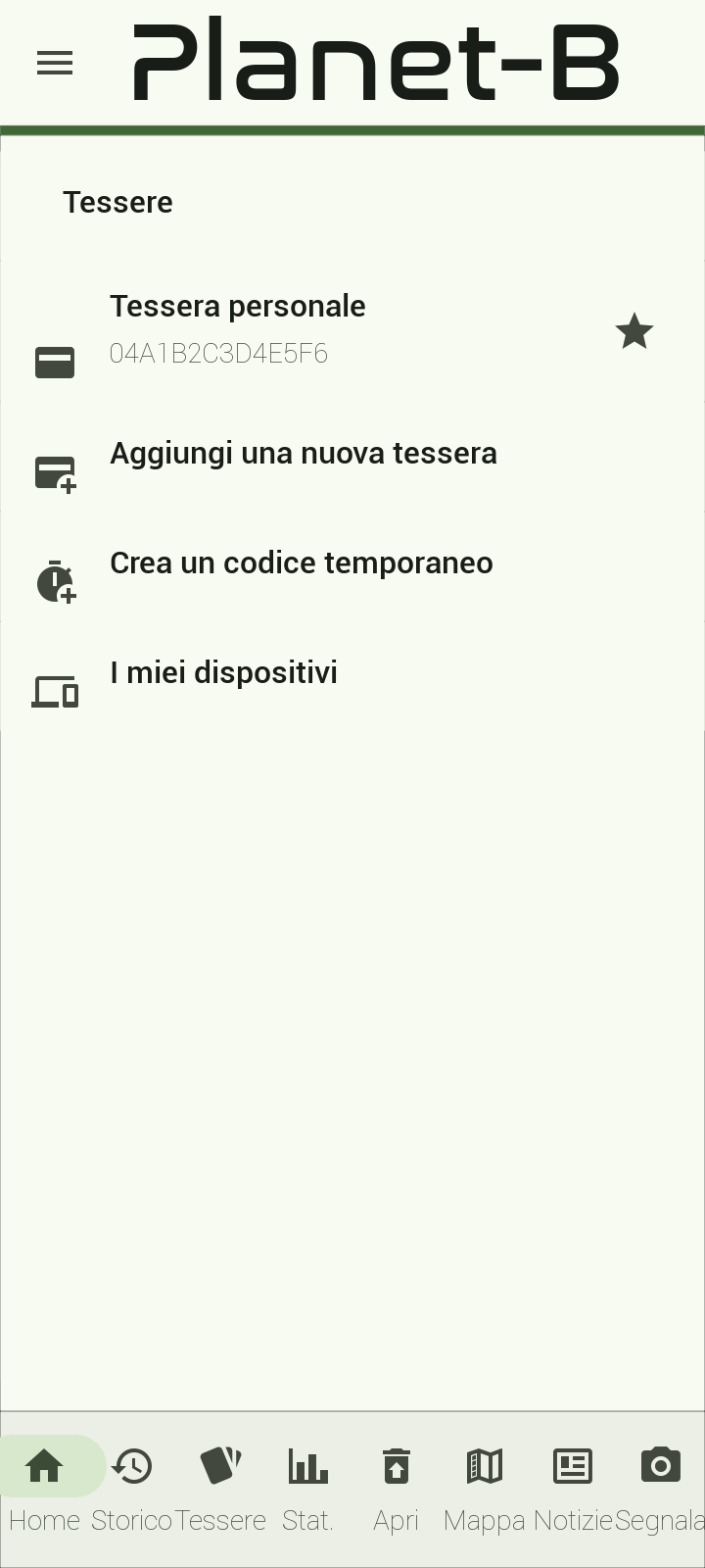 App cittadino — tessere e sblocco